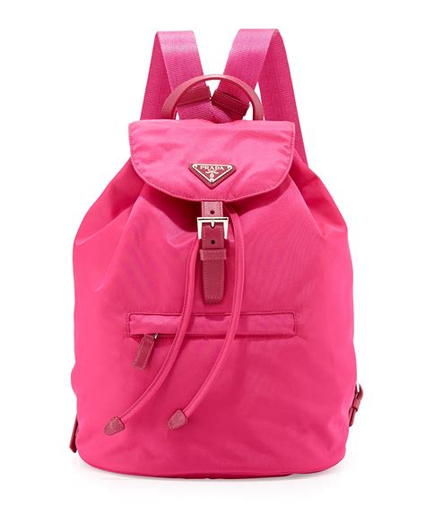 prada vela one shoulder backpack pink|small prada nylon backpack.